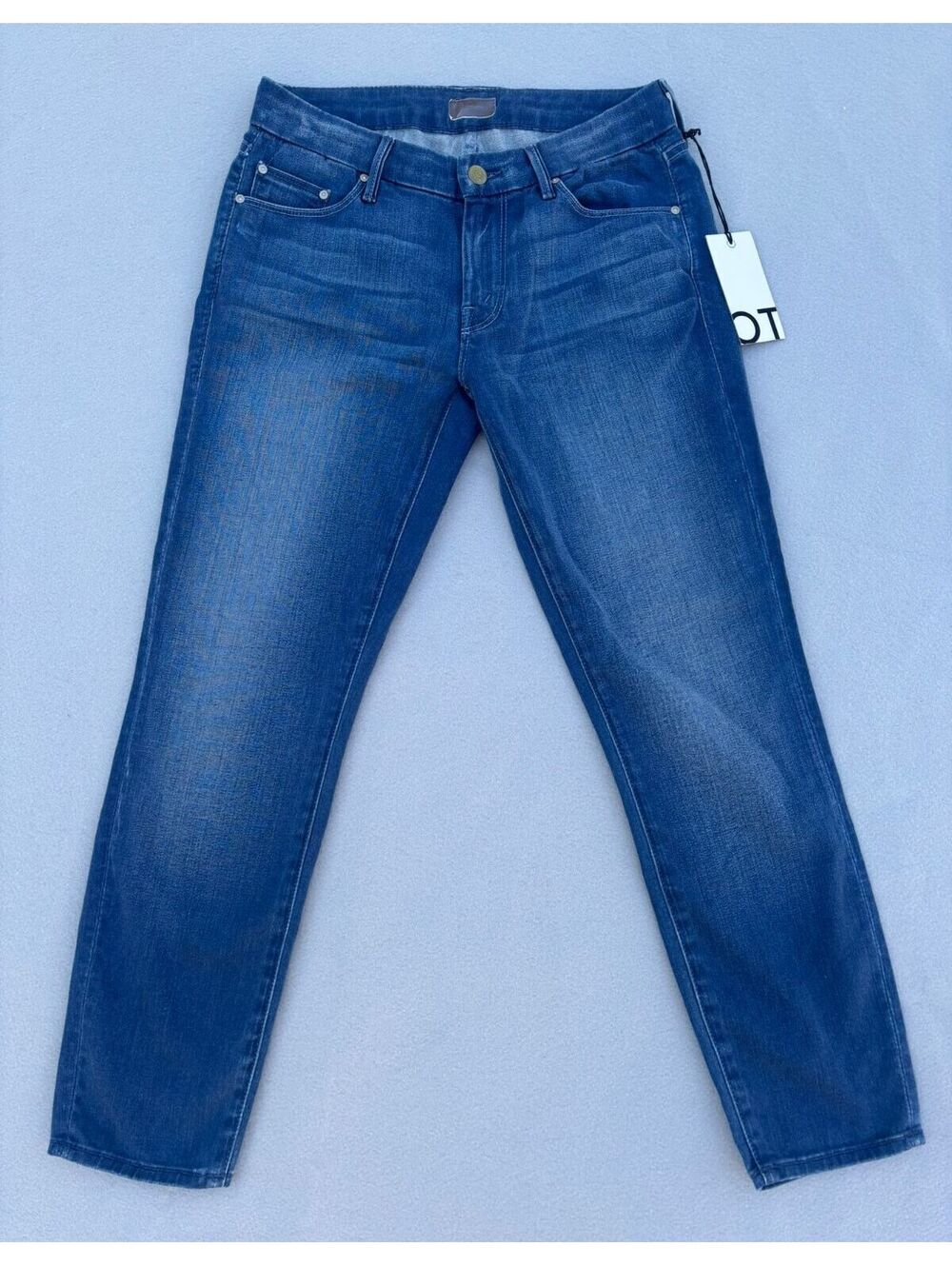 MOTHER The Looker Crop Jeans Womens 27 NWT Blue Skinny Stretch Denim